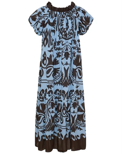 Marta du Chateau - MDCMuse Kjole - Blue/Marrone